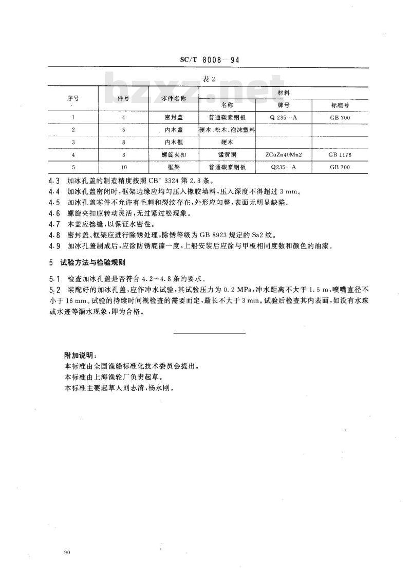 SC/T 8008-1994 渔船加冰孔盖