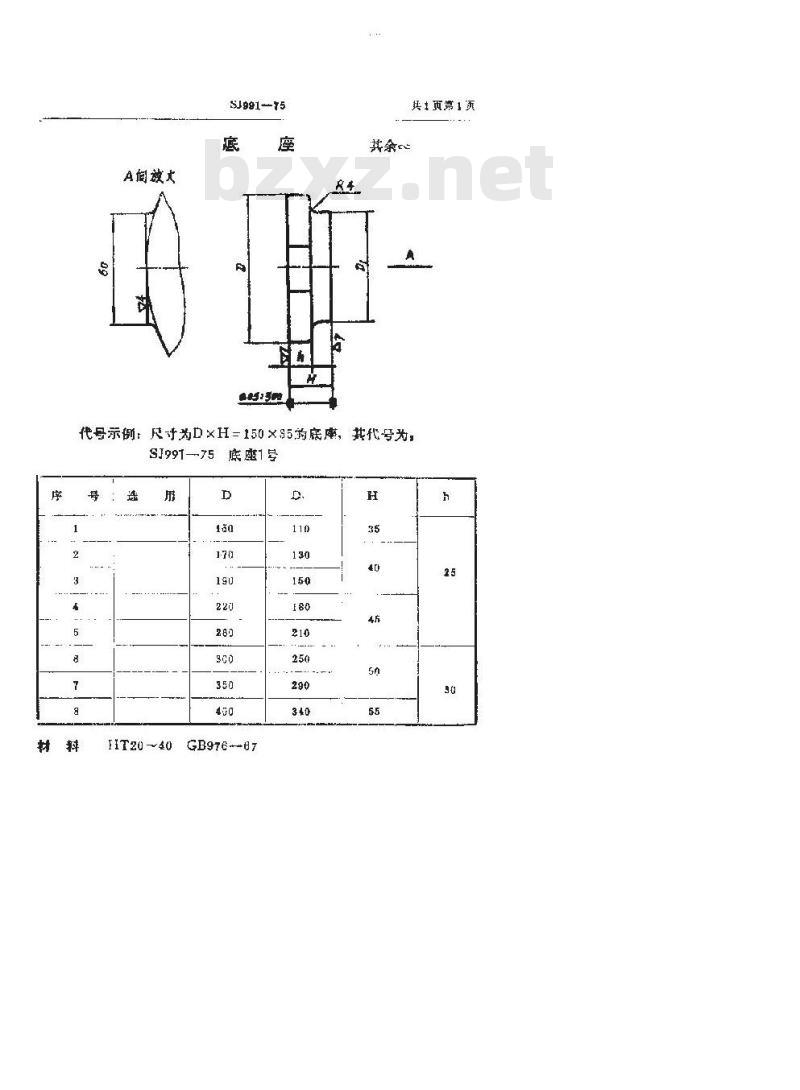 SJ 991-1975 底座