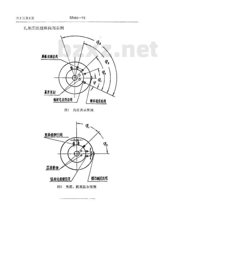 SJ 960-1975 电子束管侧引出线取向图示法