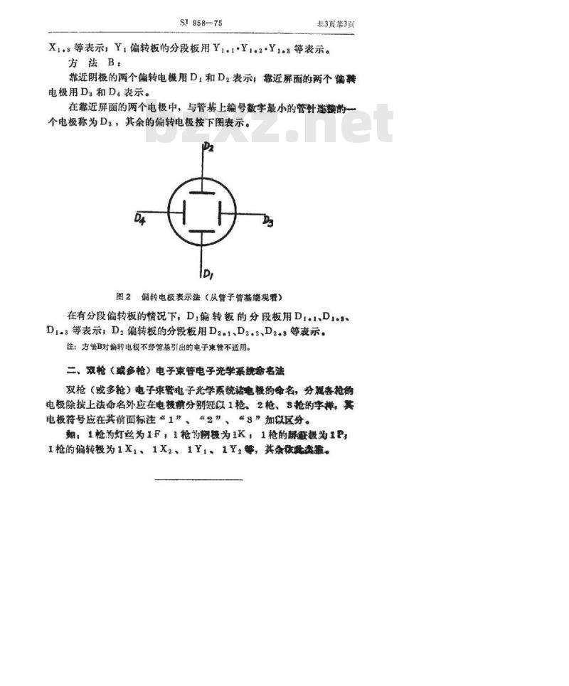 SJ 958-1975 电子束管电子光学系统电极命名方法