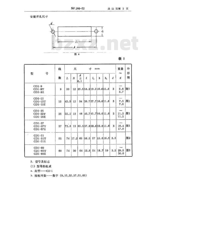 SJ 298-1972 CD1型矩形插头座