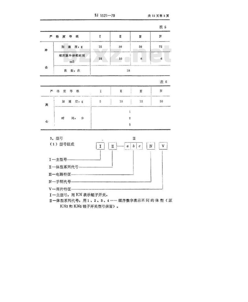 SJ 1521-1979 钮子开关总技术条件