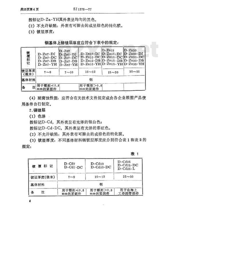 SJ 1276-1977 金属层和化学处理层质量检验技术要求
