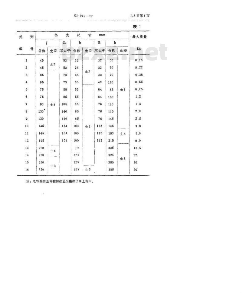SJ 1249-1977 CA82型高压密封纸介电容器