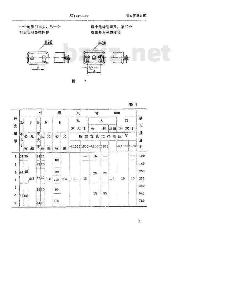 SJ 1247-1977 CZ40型密封纸介电容器