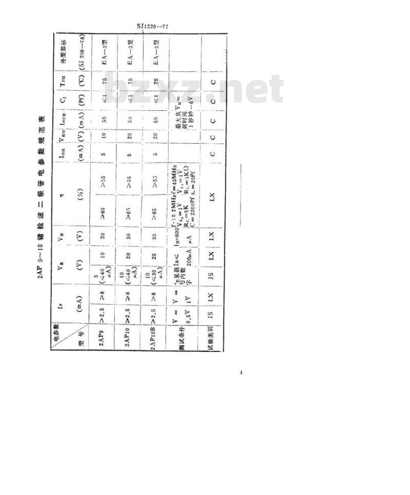 SJ 1226-1977 2AP9～2AP10型锗检波二极管