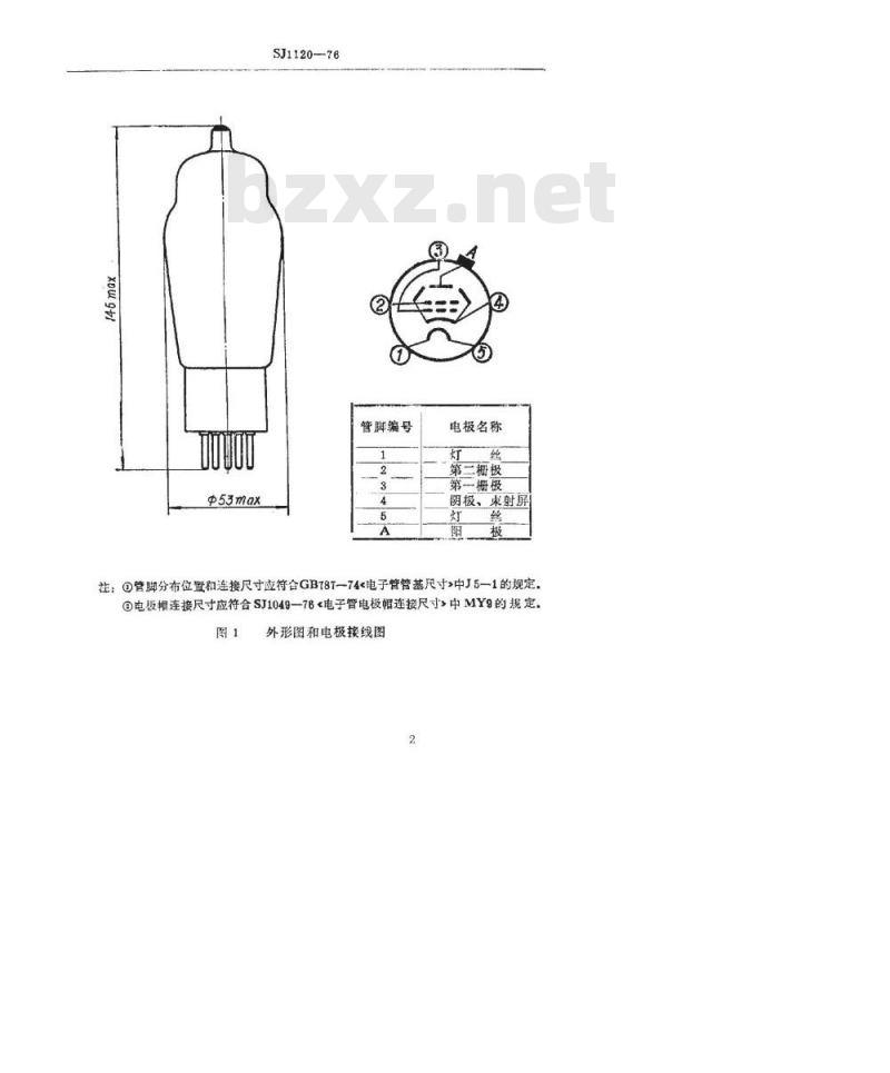 SJ 1120-1976 FU-7(M)发射四极管