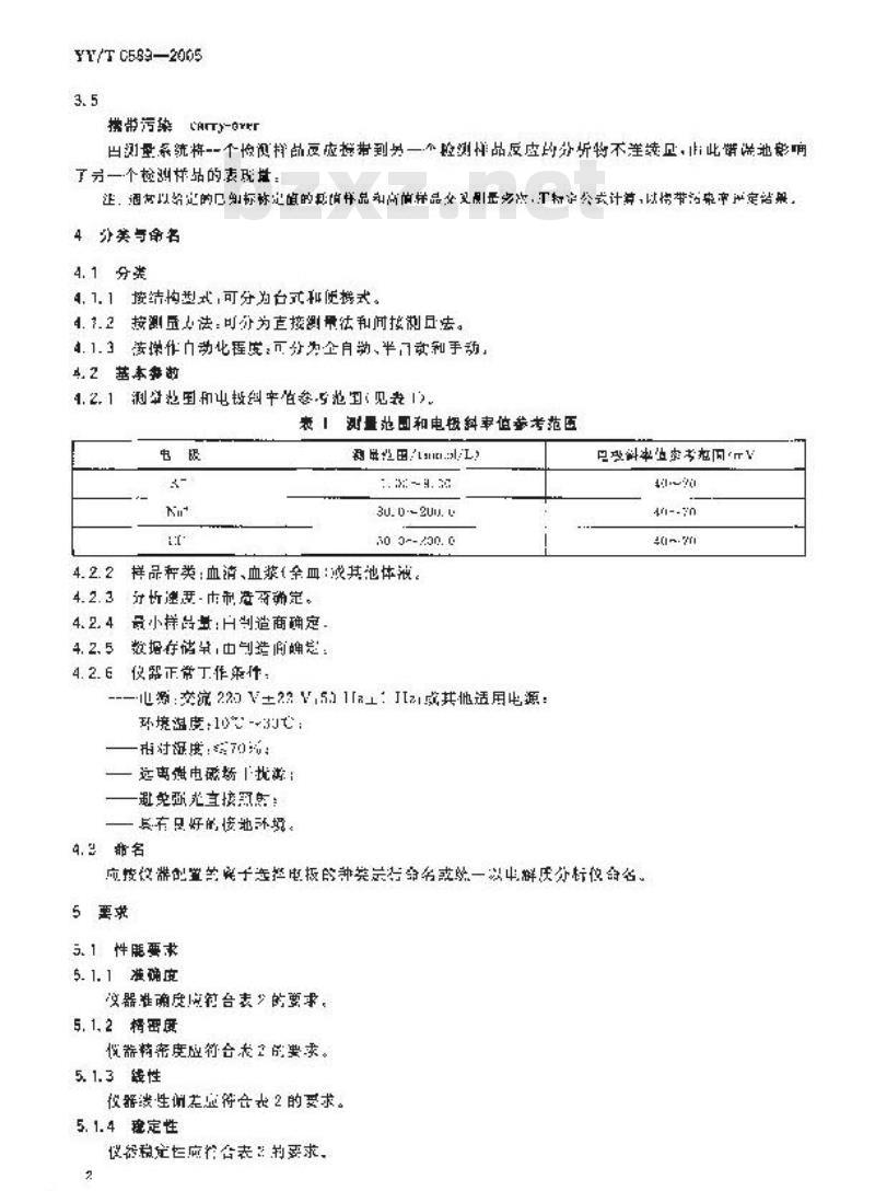 YY/T 0589-2005 电解质分析仪