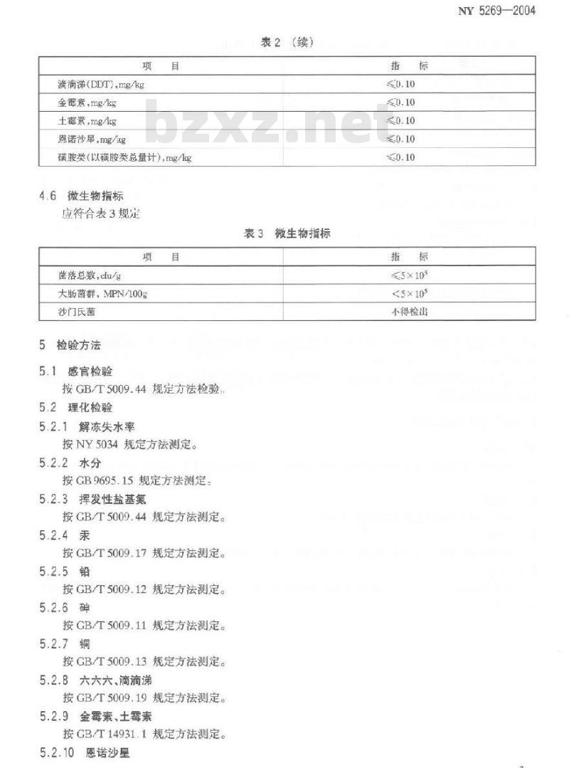 NY 5269-2004 无公害食品鸽肉