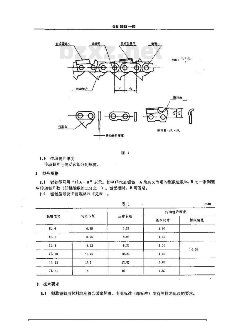 GB/T 5389-1985 链锯 锯链