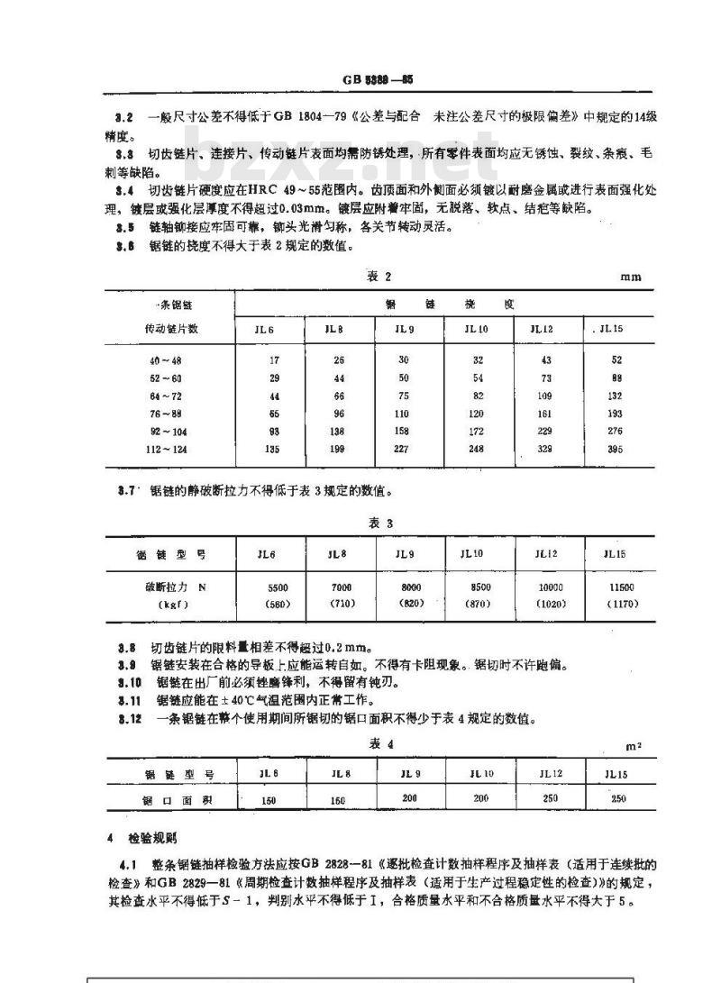 GB/T 5389-1985 链锯 锯链