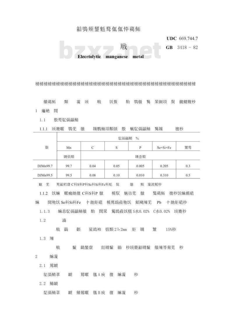 GB/T 3418-1982 电解金属锰
