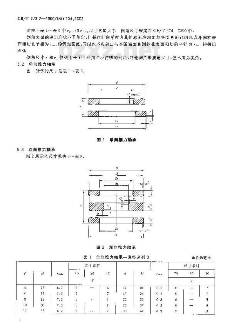 GB/T 273.2-2006 滚动轴承 推力轴承 外形尺寸总方案