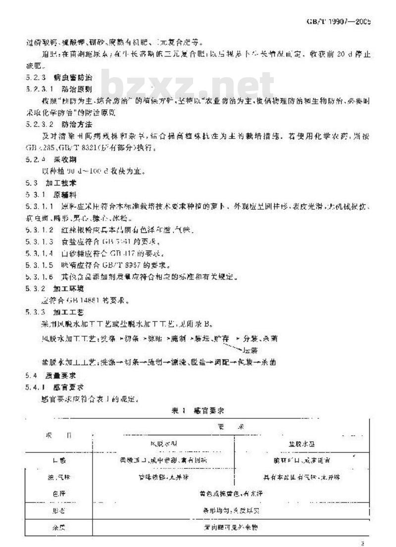 GB/T 19907-2005 地理标志产品 萧山萝卜干