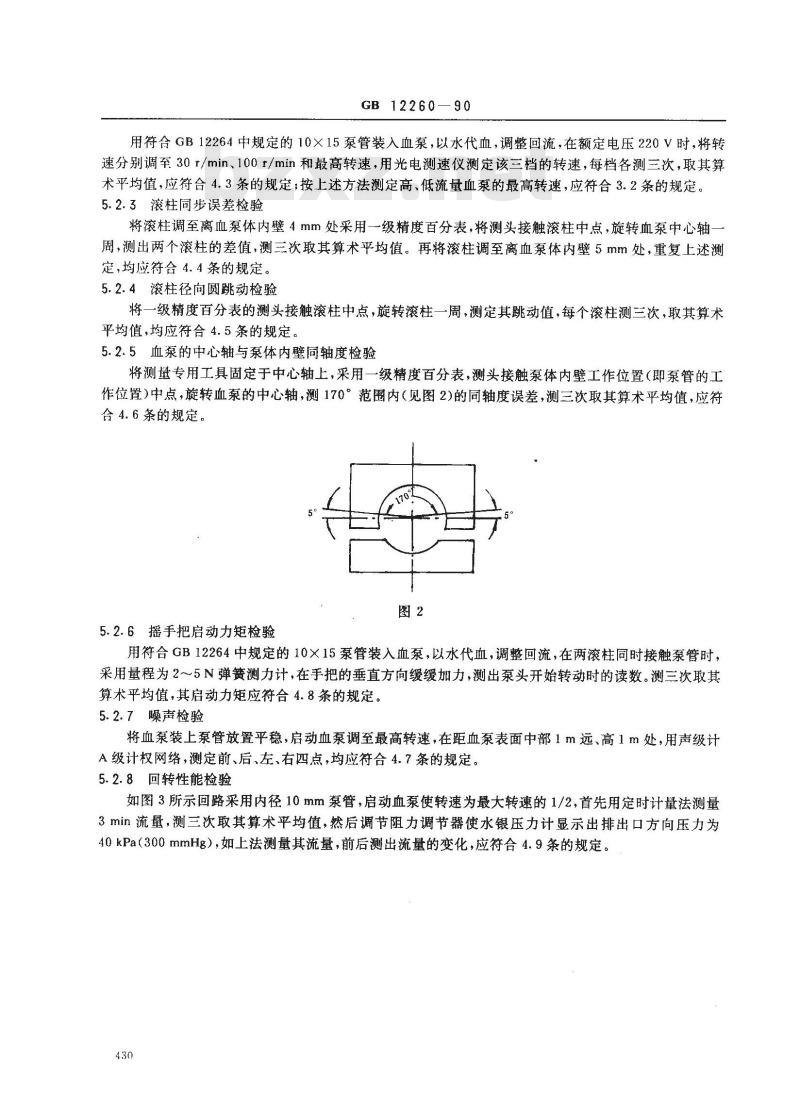 GB 12260-1990 人工心肺机 滚压式血泵