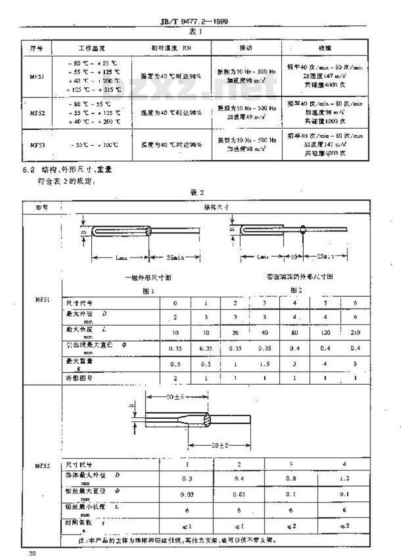 JB/T 9477.2-1999 直热式测温型负温度系数热敏电阻器