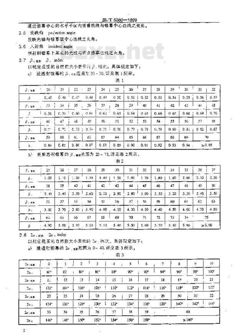 JB/T 5380-1999 透射放映银幕