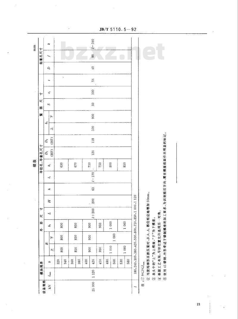 JB/T 5110.5-1992 螺旋压力机锻模 矩形模块用模座