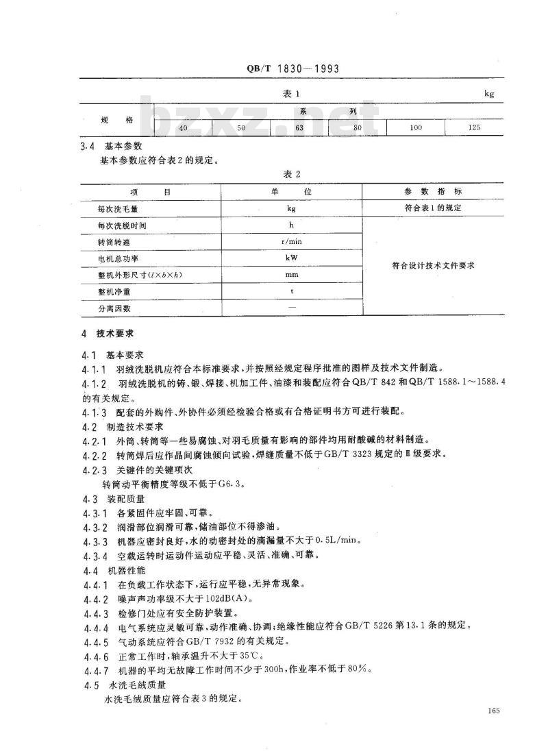 QB/T 1830-1993 羽绒洗脱机