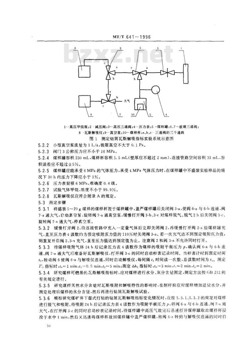 MT/T 641-1996 钻屑瓦斯解吸指标的测定方法