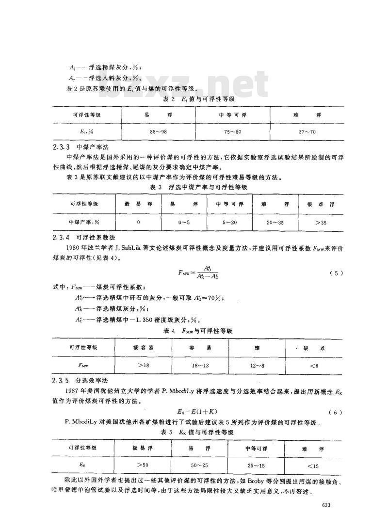 MT 259-1991 煤炭可浮性评定方法