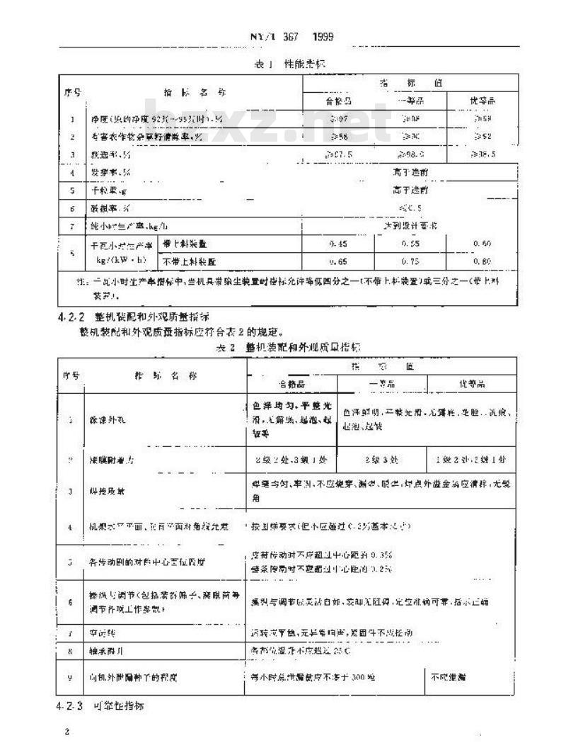 NY/T 367-1999 复式种子清选机试验鉴定方法
