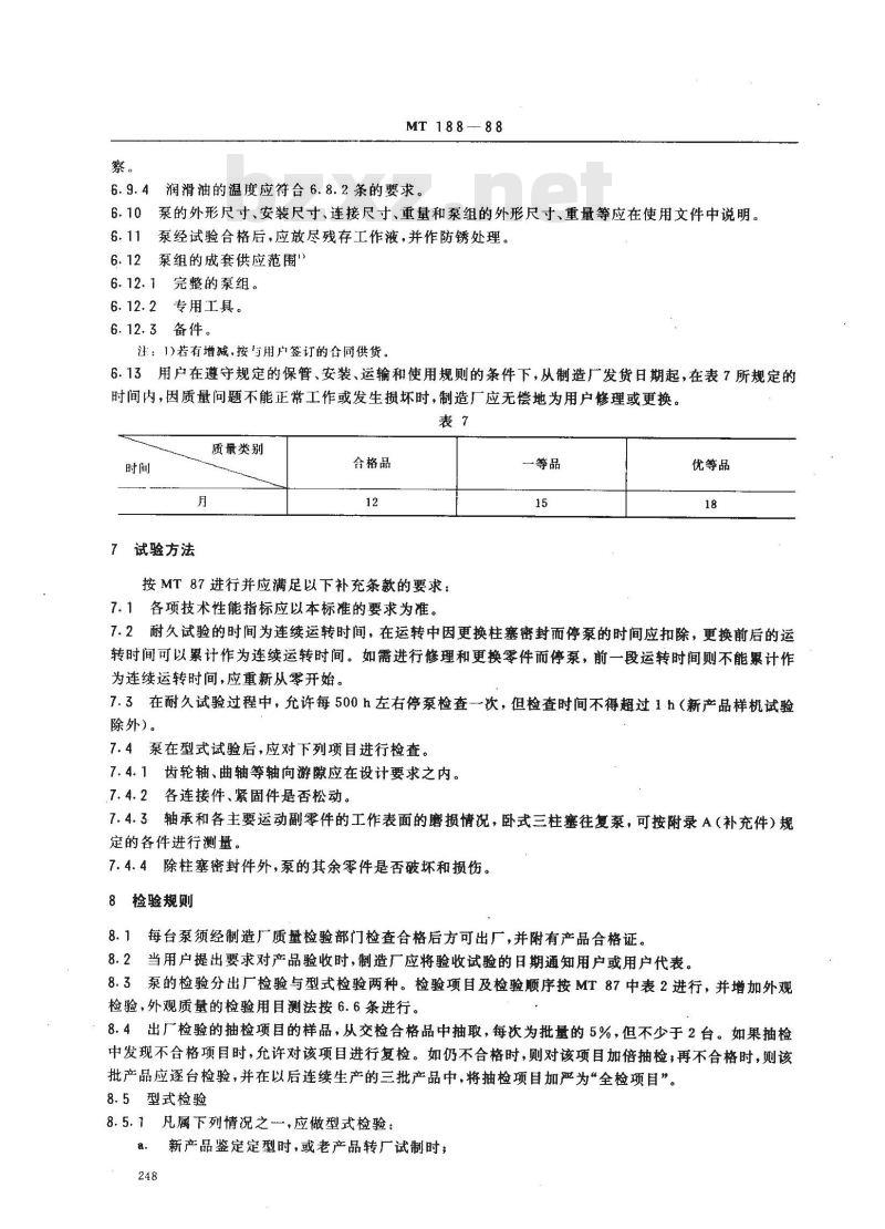 MT 188-1988 煤矿用乳化液泵站