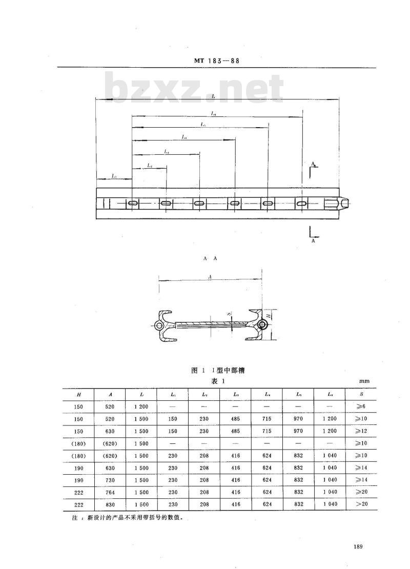 MT 183-1988 刮板输送机中部槽