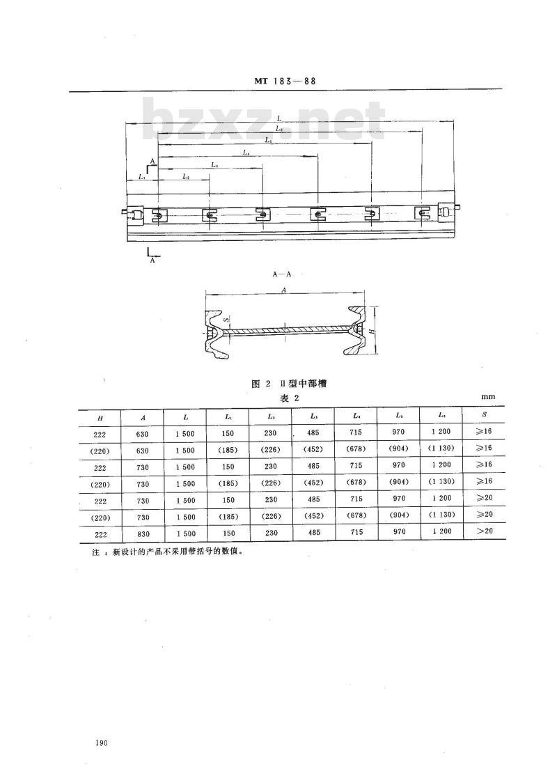 MT 183-1988 刮板输送机中部槽