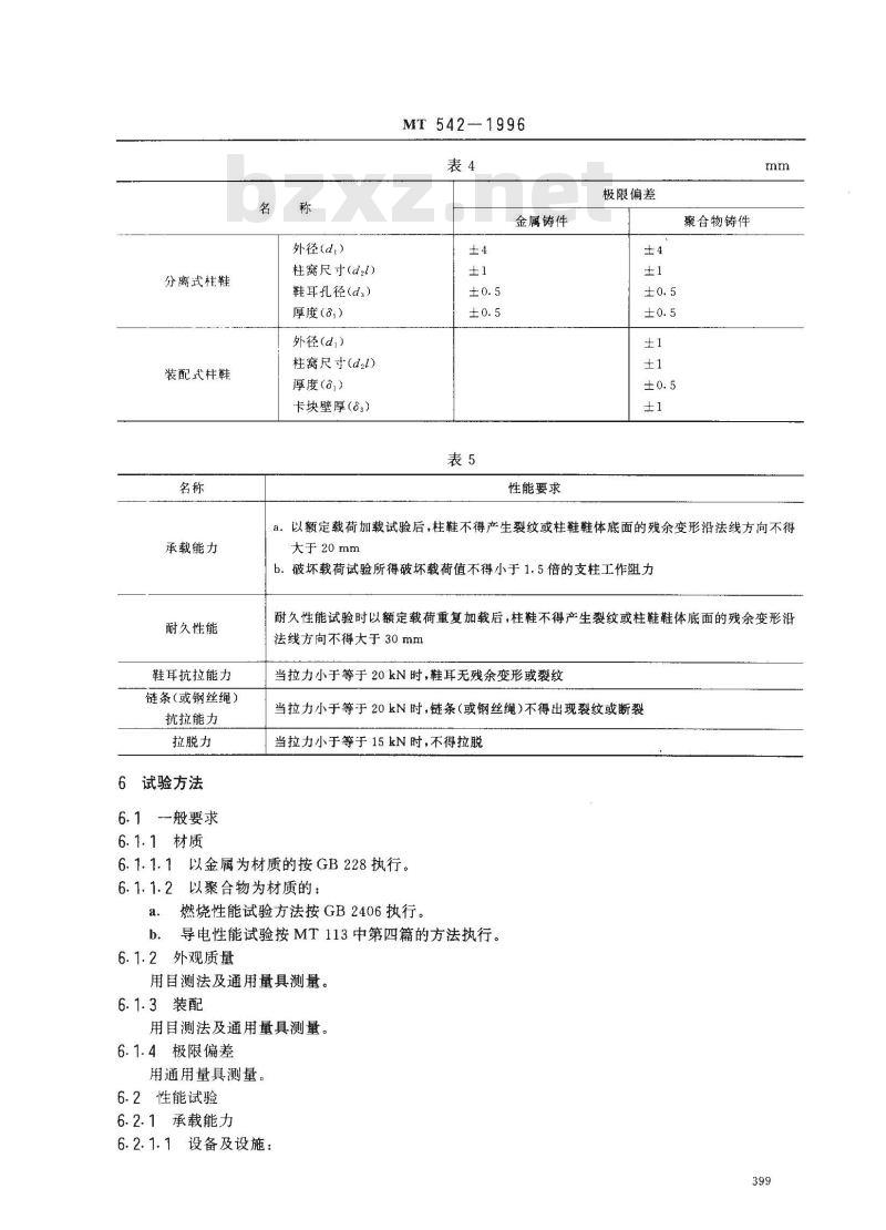 MT 542-1996 单体支柱柱鞋