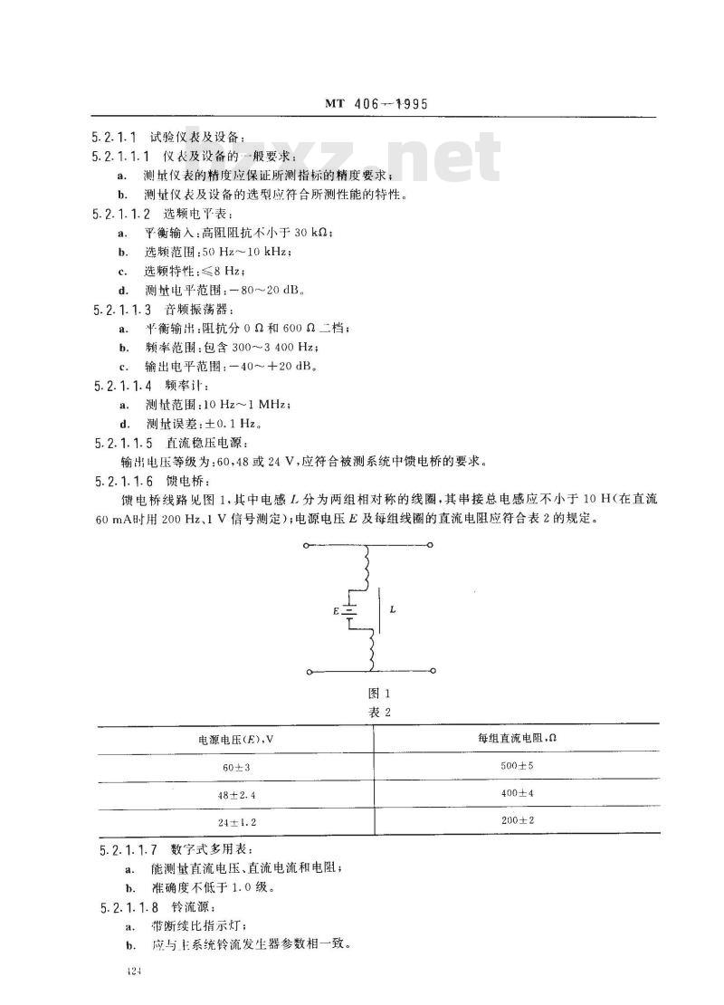 MT 406-1995 煤矿通信井下汇接装置通用技术条件