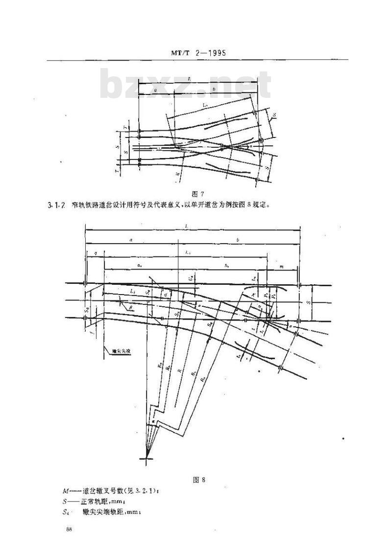 MT/T 2-1995 窄轨铁路道岔