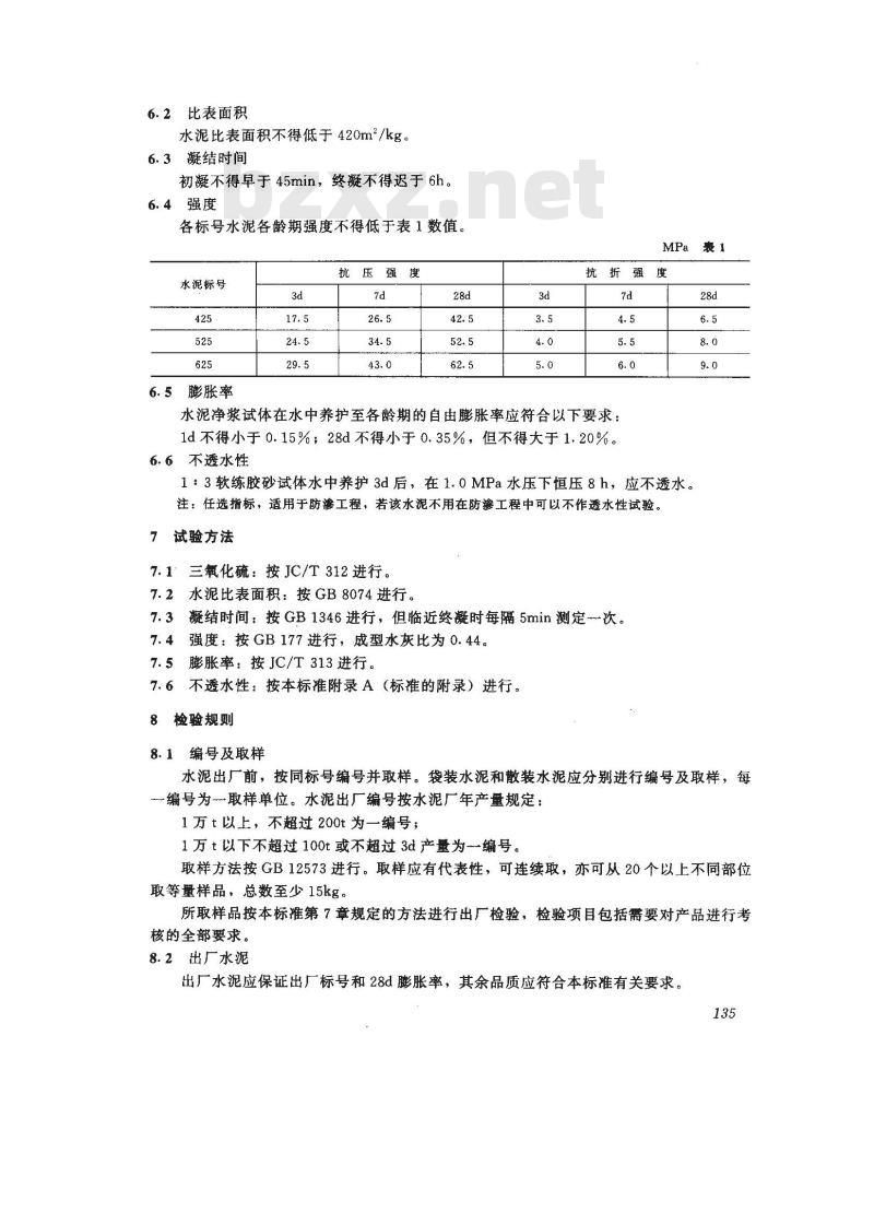 JC/T 311-1997 明矾石膨胀水泥