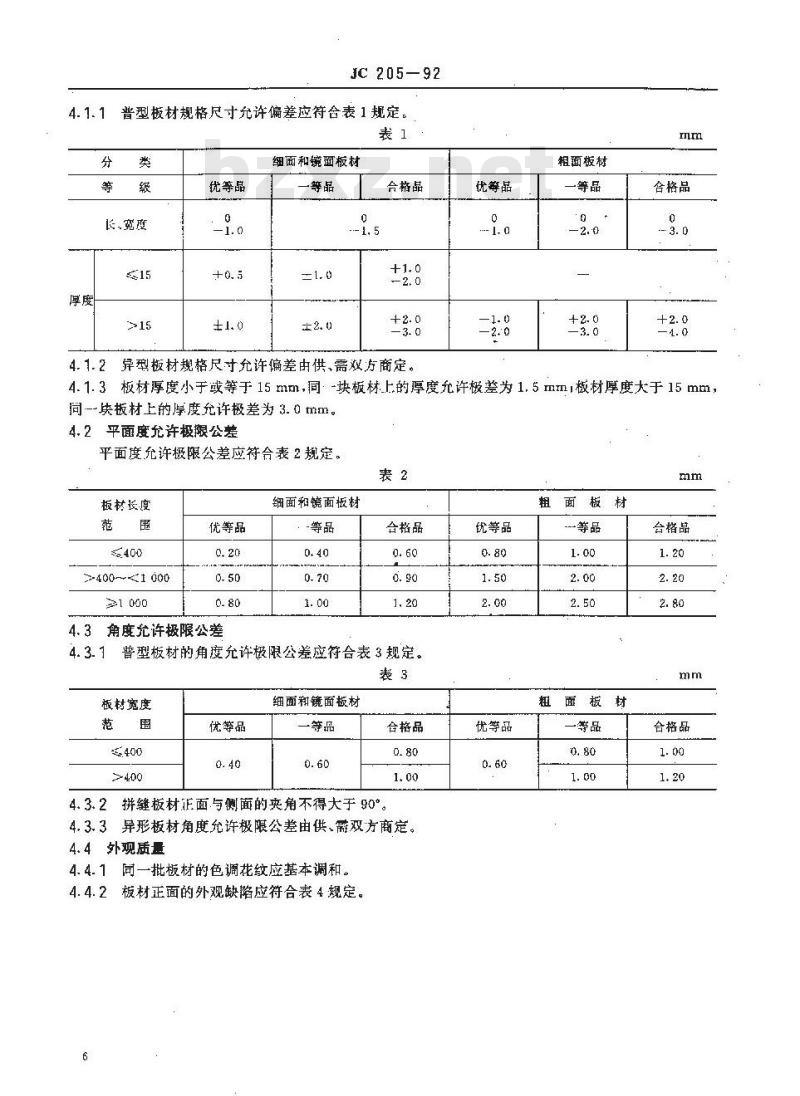 JC 205-1992 天然花岗石建筑板材