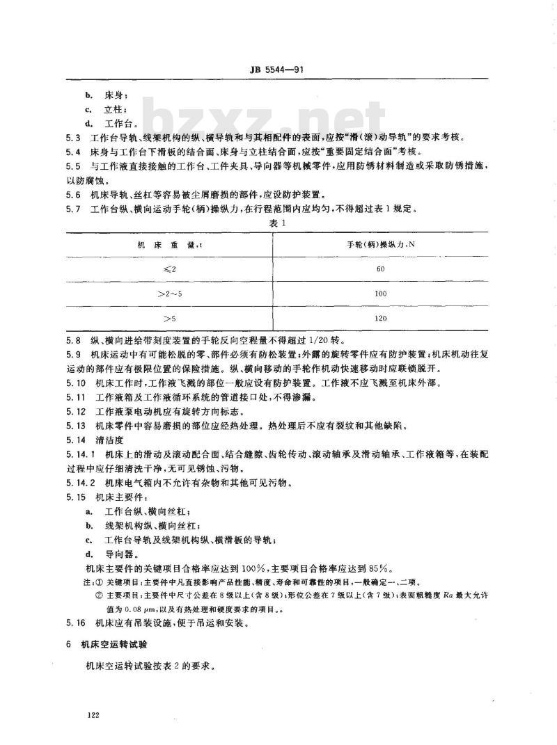 JB/T 5544-1991 数控低速走丝电火花线切割机技术条件