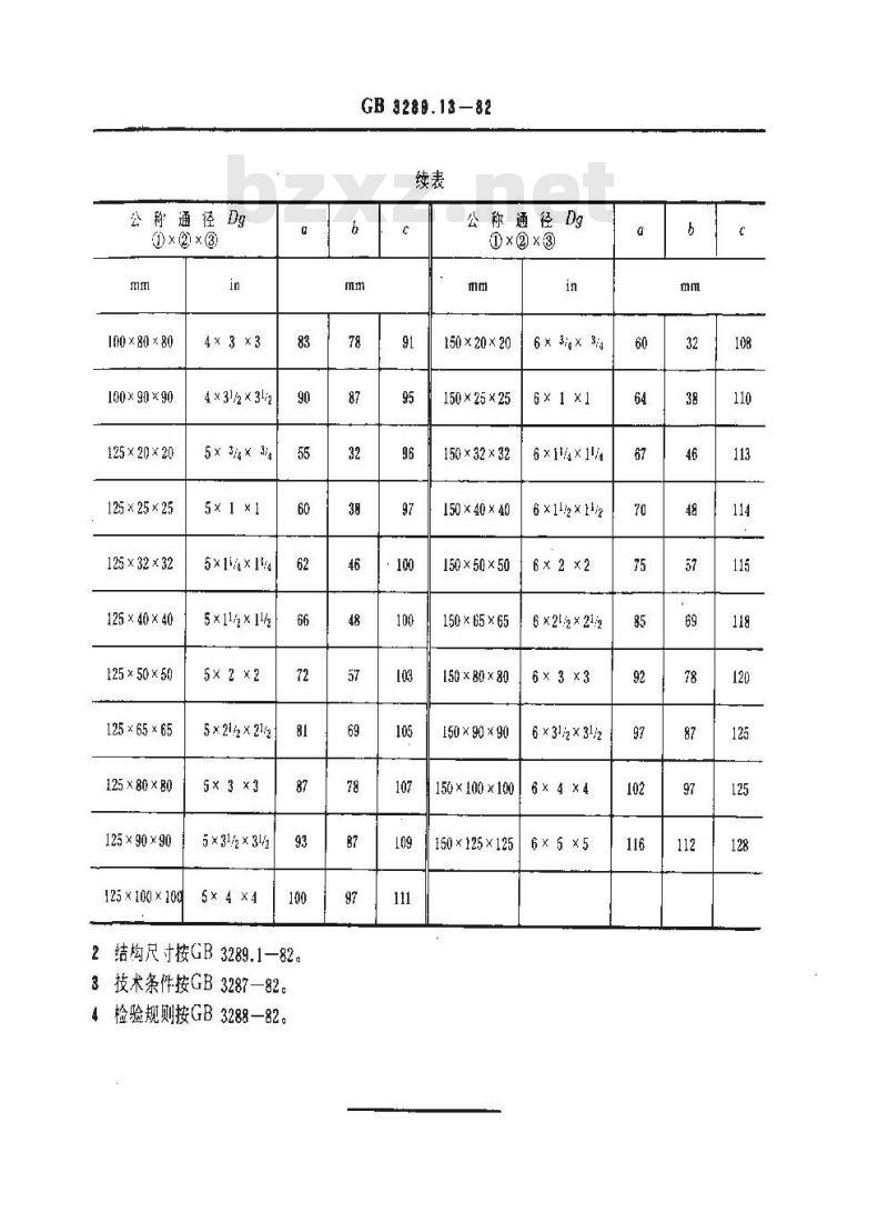 GB/T 3289.13-1982 可锻铸铁管路连接件型式尺寸 侧大异径三通