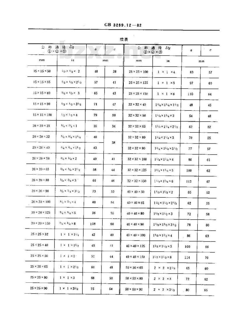 GB/T 3289.12-1982 可锻铸铁管路连接件型式尺寸 中大异径三通