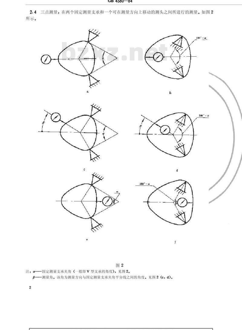 GB/T 4380-1984 确定圆度误差的方法 两点 三点法
