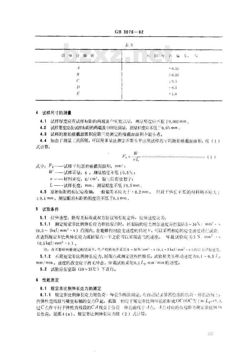 GB/T 3076-1982 金属薄板(带)拉伸试验方法