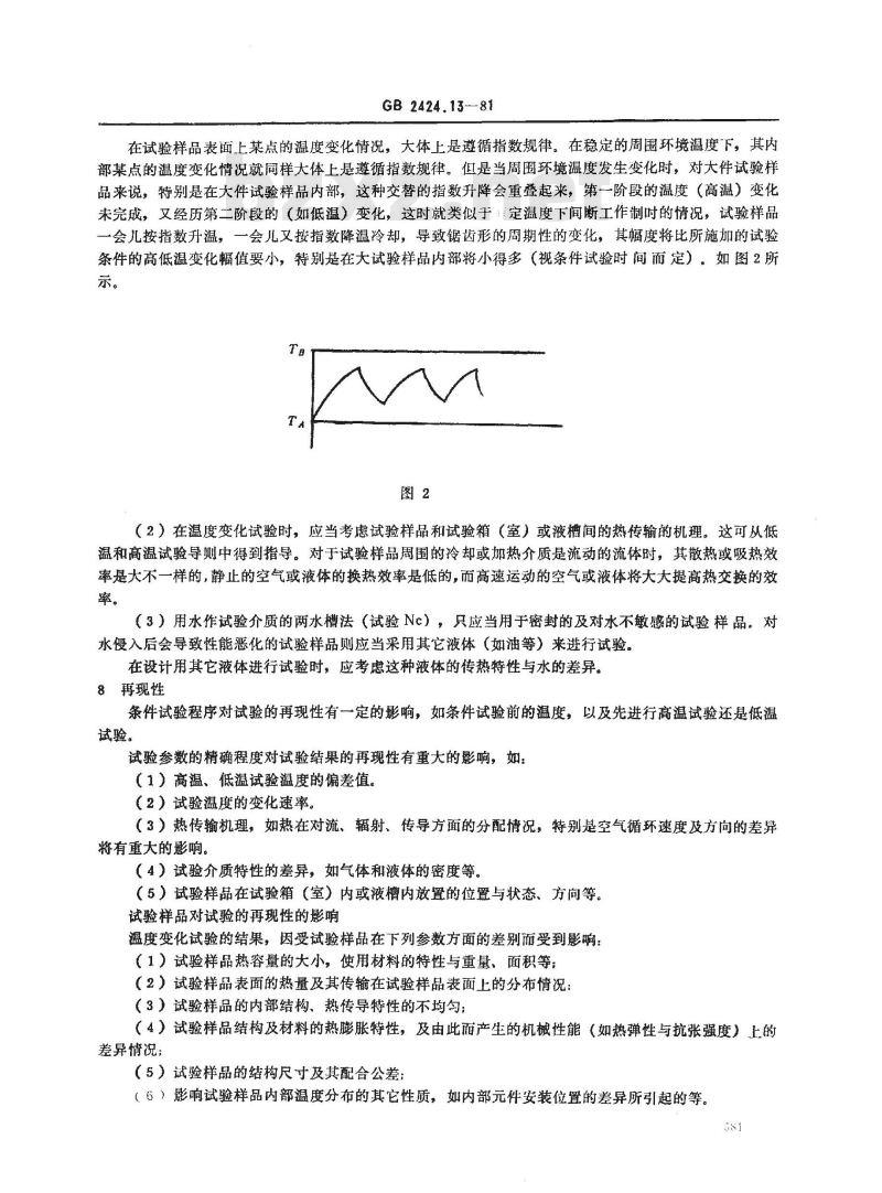GB/T 2424.13-1981 电工电子产品基本环境试验规程 温度变化试验导则