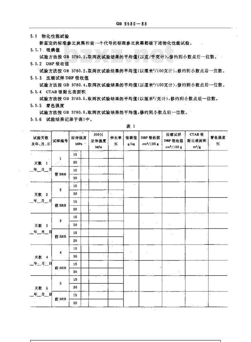 GB/T 9580-1988 标准参比炭黑的鉴定方法