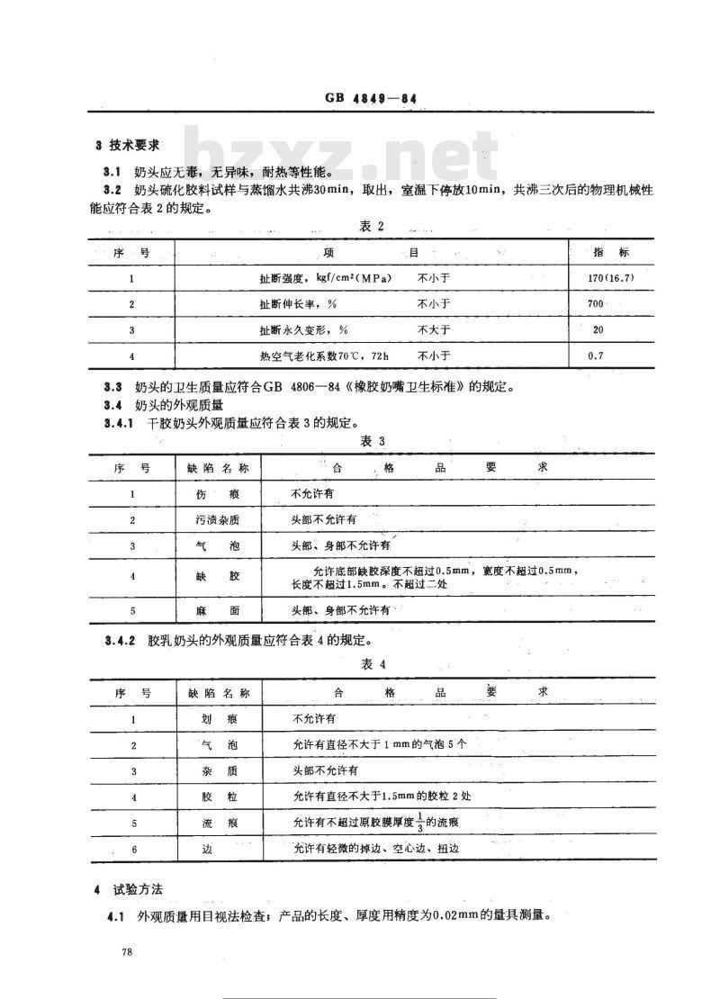 GB 4849-1984 橡胶奶头