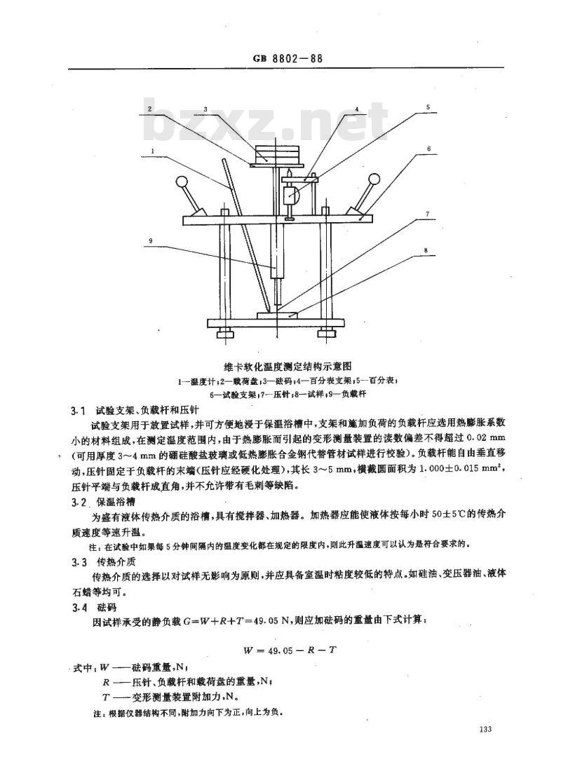 GB/T 8802-1988 硬聚氯乙烯(PVC-U)管材及管件 维卡软化温度测定方法