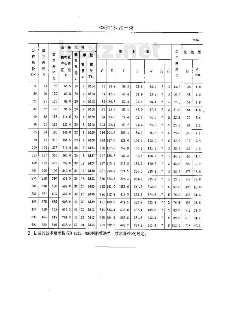 GB/T 9113.20-1988 PN10.0MPa(100bar)榫槽面整体钢制管法兰