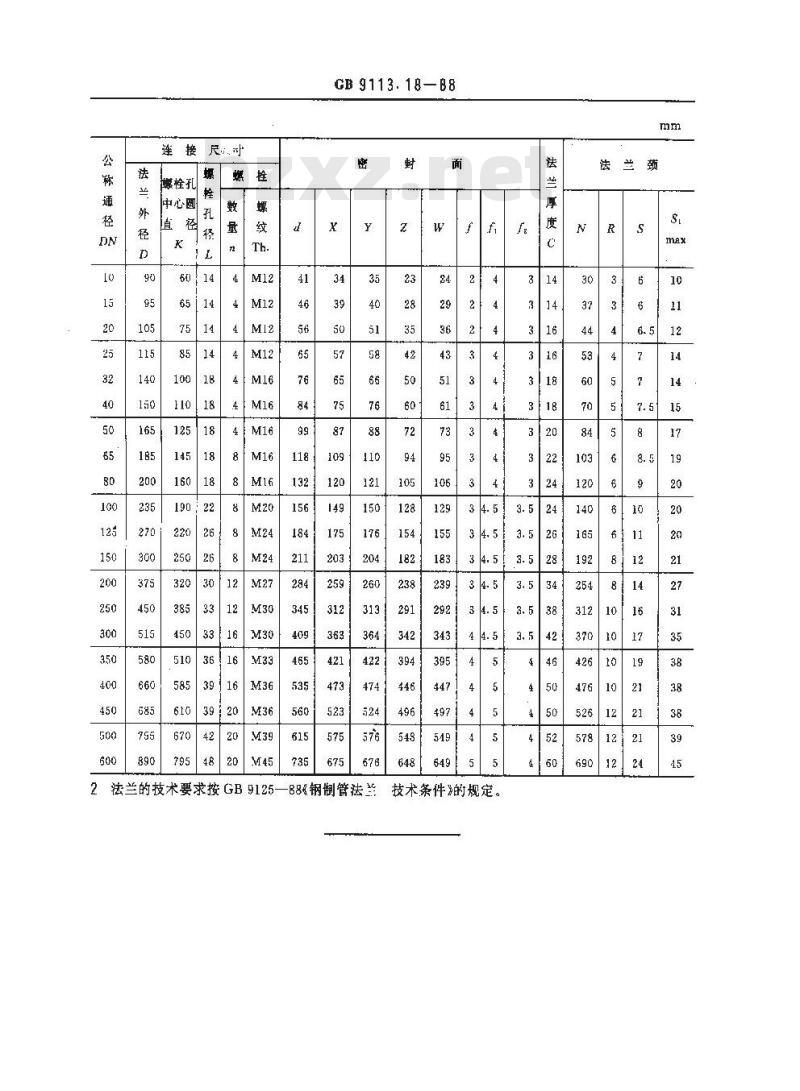 GB/T 9113.18-1988 PN4.0MPa(40bar)榫槽面整体钢制管法兰