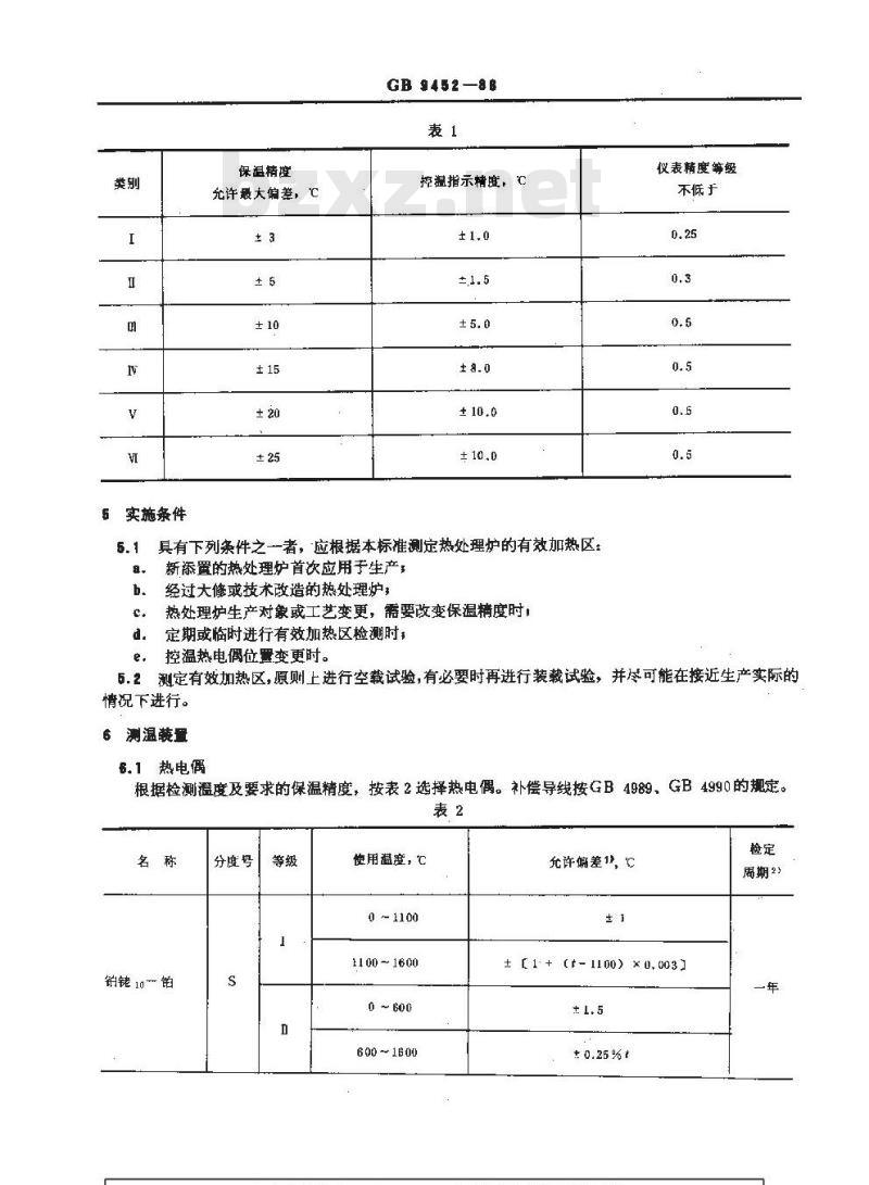 GB/T 9452-1988 热处理炉有效加热区测定方法