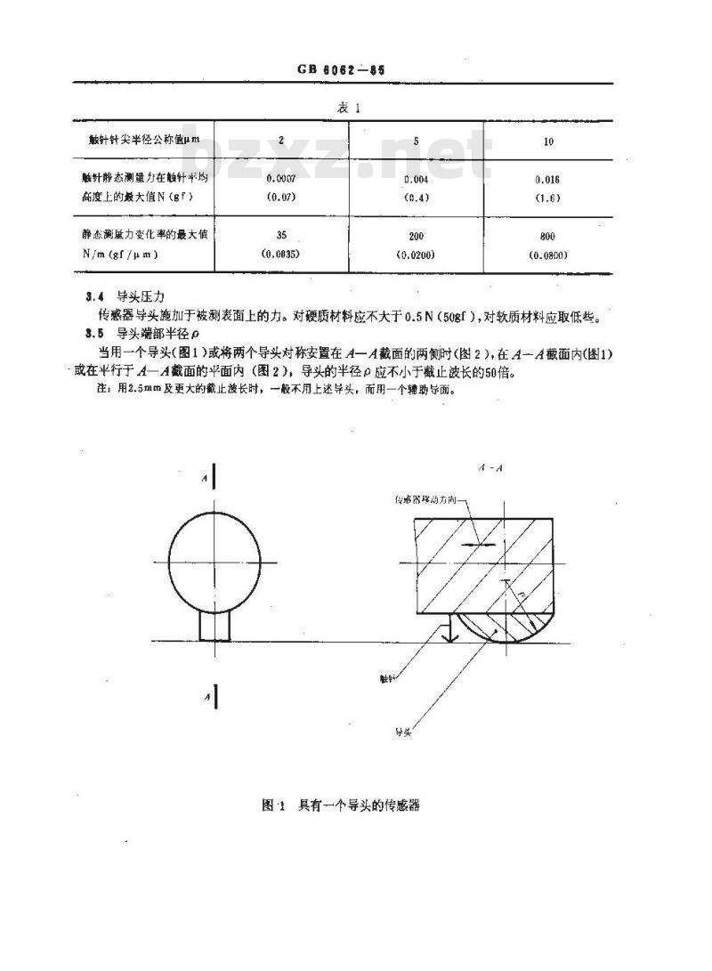GB/T 6062-1985 轮廓法触针式表面粗糙度测量仪 轮廓记录仪及中线制轮廓计
