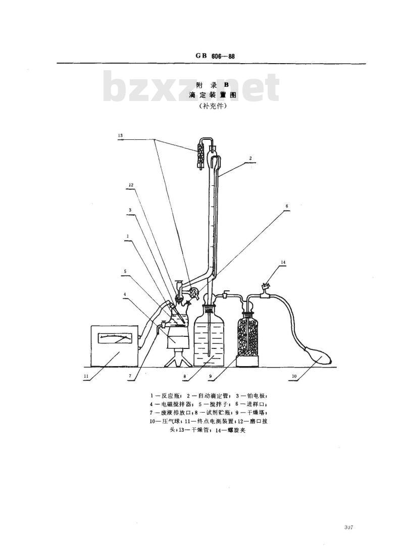 GB/T 606-1988 化学试剂 水分测定通用方法(卡尔.费休法)