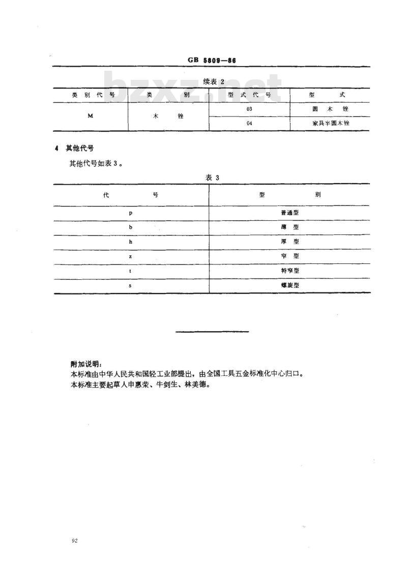 GB/T 5809-1986 锉刀分类、编号规则