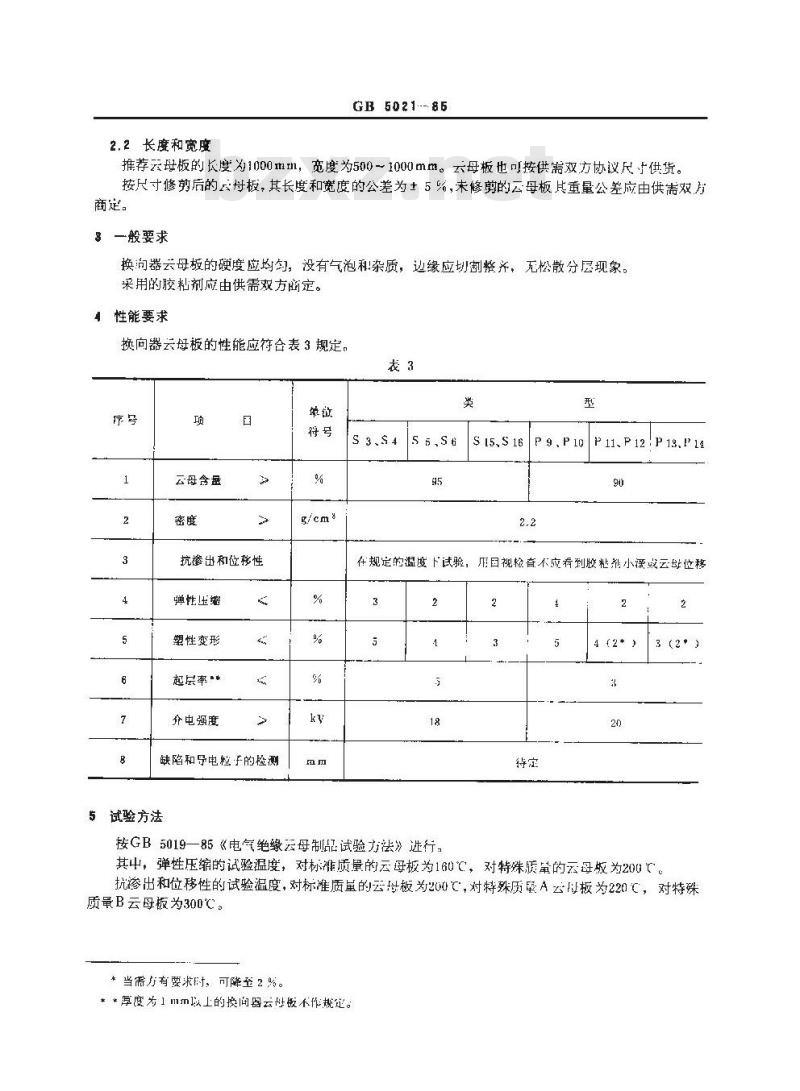 GB/T 5021-1985 换向器云母板